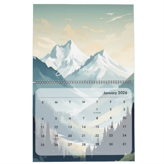 2025 rustige scènes kalender (Jan 2026)