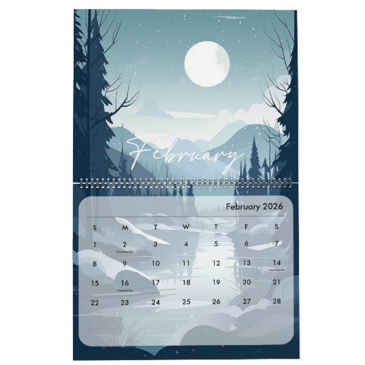 2025 rustige scènes kalender (Feb 2026)