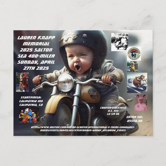 2025 SALTON ZEE 400-MILER BRIEFKAART (Voorkant)