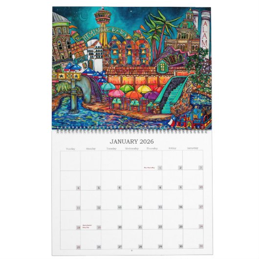 2025 San Antonio Artiest Serie Kalender (Jan 2026)