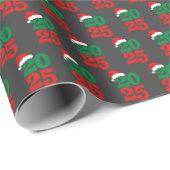 2025 Santa Hat - Feestelijke Kerstaftelling Cadeaupapier (Rol Hoek)