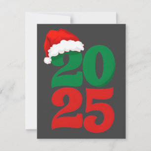 2025 Santa Hat - Feestelijke Kerstaftelling Feestdagenkaart