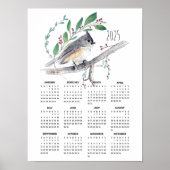 2025 Schattigee Tufted Titmouse Poster Kalender (Voorkant)