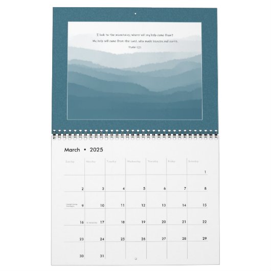 2025 Schrift en bemoedigingskalender Kalender (Mar 2025)