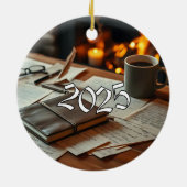 2025 Schrijver Keramisch Ornament (Achterkant)