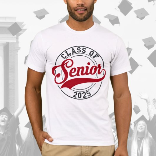 2025 Senior Klasse van de Rode Zwarte Logo T-shirt