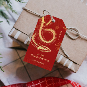 2025 Slang Jaar Rood Chinees Nieuwjaar Cadeaulabel