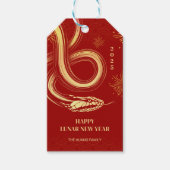 2025 Slang Jaar Rood Chinees Nieuwjaar Cadeaulabel (Voorkant)