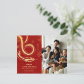 2025 Slang Vuurwerk Rood Chinees Nieuwjaar Feestdagenkaart (Staand voorkant)