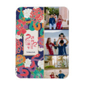 2025 Slangenbloem Chinees Nieuwjaar 3 Foto's Magneet (Verticaal)