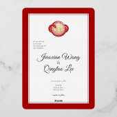 2025 Slangenjaar Dubbel Geluk Chinees Huwelijk Folie Uitnodiging (Achterkant)