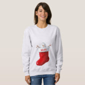 2025 Sneeuwman Kerst Stocking Trui (Voorkant volledig)