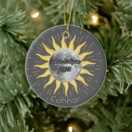 2025 Solar Eclipse Celebration Party Keramisch Ornament