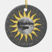 2025 Solar Eclipse Celebration Party Keramisch Ornament (Voorkant)