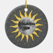 2025 Solar Eclipse Celebration Party Keramisch Ornament (Achterkant)