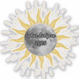 2025 Solar Eclipse Geheugenboek Sticker