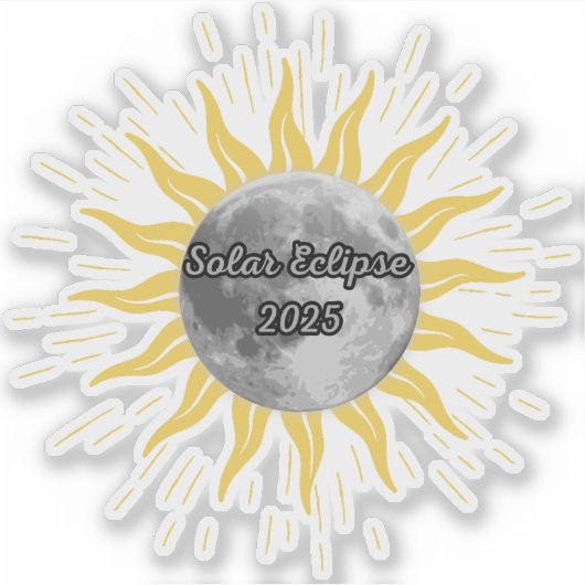 2025 Solar Eclipse Geheugenboek Sticker (Voorkant)