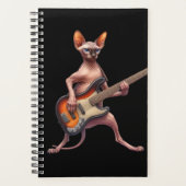 2025 Sphynx Cat Calendar Bass Player Muzikant Planner (Voorkant)