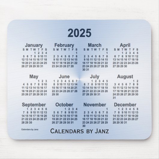 2025 Steel Blue Calendar van Janz Muismat (Voorkant)
