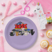 2025 "Straight Outta Senior Year"Afstudeerfeest Papieren Bordje (Feest)