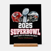 2025 Super Bowl Showdown Acryl Bord (Voorkant)