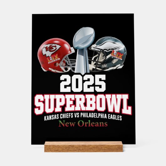 2025 Super Bowl Showdown Acryl Bord (Voorkant)