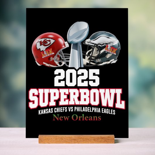 2025 Super Bowl Showdown Acryl Bord (Neutraal)