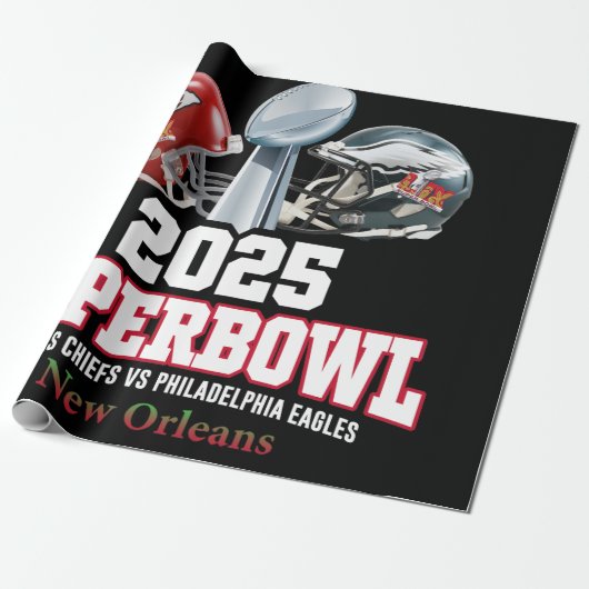 2025 Super Bowl Showdown Cadeaupapier (Uitgerold)