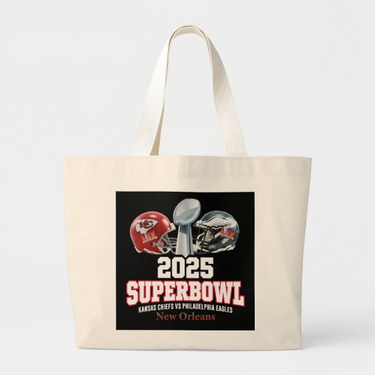 2025 Super Bowl Showdown Grote Tote Bag (Voorkant)