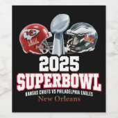 2025 Super Bowl Showdown Wijn Etiket (Enkel label)
