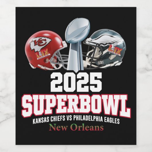 2025 Super Bowl Showdown Wijn Etiket (Enkel label)