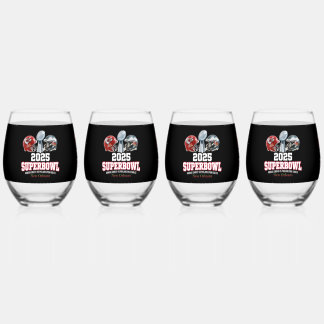 2025 Super Bowl Showdown Wijnglas Zonder Voet