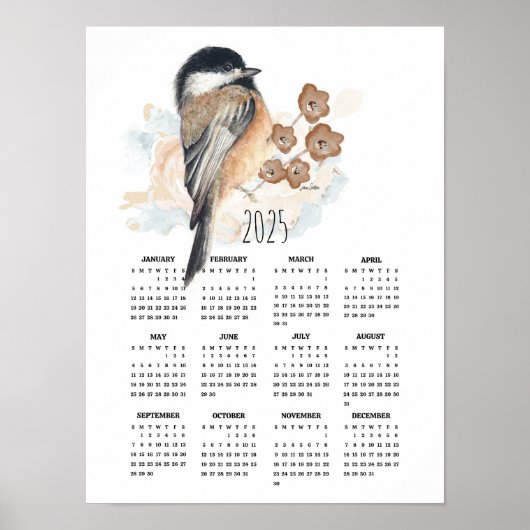 2025 Sweet Chickadee Poster Kalender (Voorkant)