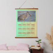 2025 Tapestry Calendar, een reiger die zich voedt Hangend Wandkleed (Slaapkamer)