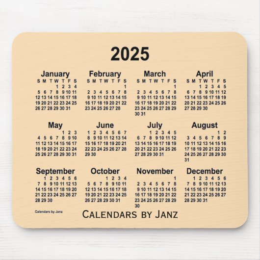 2025 Tarwekalender van de Janz-Muismat Muismat (Voorkant)