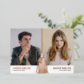 2025 Tassel Joint Photo Graduation Party Folie Uitnodiging (Staand Voorkant)