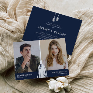 2025 Tassel Joint Photo Graduation Party Folie Uitnodiging