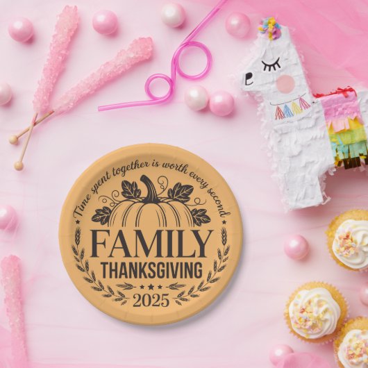 2025 Thanksgiving Family Keepsake Design Papieren Bordje (Feest)