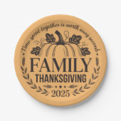 2025 Thanksgiving Family Keepsake Design Papieren Bordje (Voorkant)