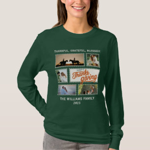 2025 Thanksgiving Fotocollage Familie Matching T-shirt