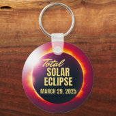 2025 Totale Zonsverduistering Sleutelhanger (Voorkant)