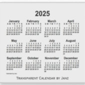 2025 Transparante kalender door Janz Sticker (Voorkant)