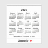 2025 Transparante kalender door Janz Sticker (Vel)