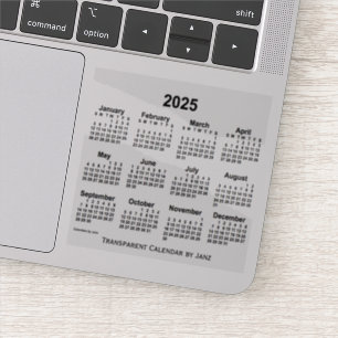 2025 Transparante kalender door Janz Sticker