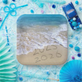 2025 Tropical Beach Nieuwjaarsfeest Papieren Bordje (Feest)