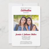 2025 Twin Afstuderen rode streep Foto Afstuderen Kaart (Achterkant)