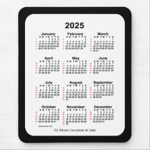 2025 Two Tone Black 52 Week Agenda by Janz Muismat