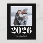 2025 Typografie Zwart Gelukkig Nieuwjaar Foto (Voorkant)