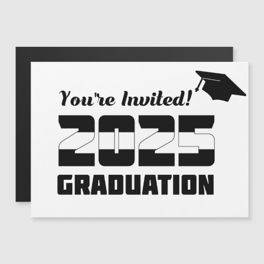 2025 Uitnodiging Afstuderen U bent uitgenodigd! Magnetische Uitnodiging (Voorkant / Achterkant)