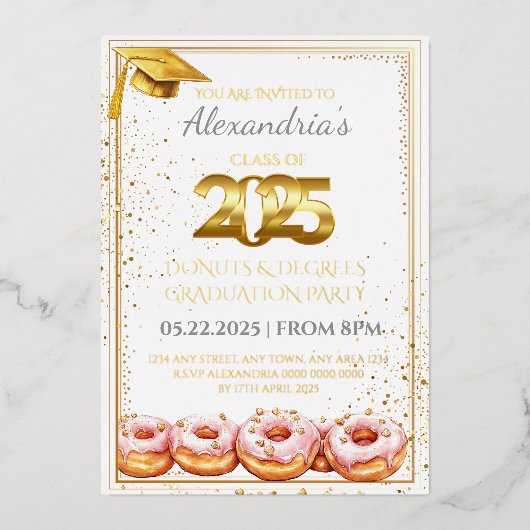 2025 Uitnodiging voor Diplomauitreiking Donuts en (Voorkant)